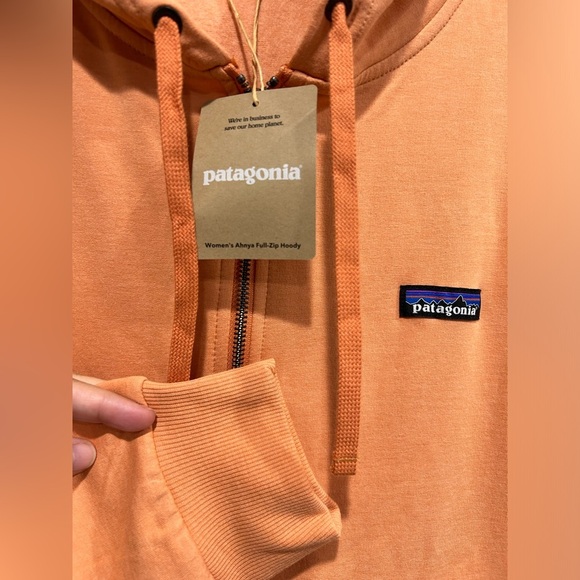 Patagonia Women's XL Ahnya Full-Zip Hoodie Sweatshirt Orange Rock Melon NWT Cozy - Picture 6 of 13